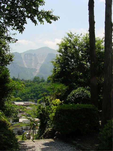 秩父札所　第７番　青苔山　法長寺 写真 境内からの武甲山の眺め