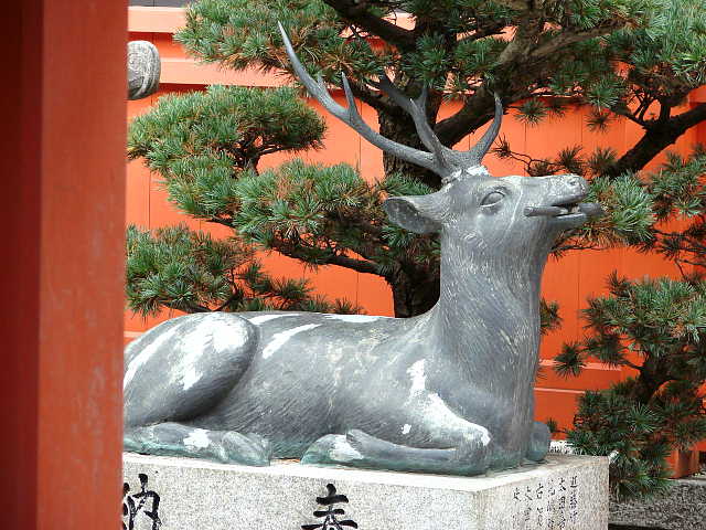 京都　西院春日神社　神鹿 写真